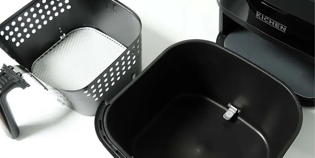 In most popular types of air fryers food is placed inside of a metal basket which is then slid into the main air fryer comparment.