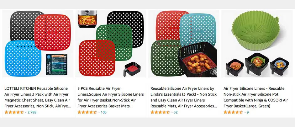 There are many cheap and high quality silicone mats safe to use in an air fryer.