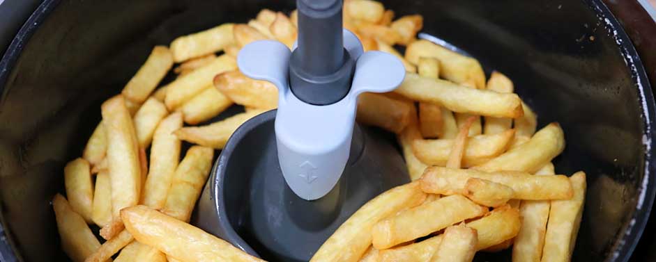 When preparing food in your air fryer you should mix it up at least once - especially when preparing larger batches.