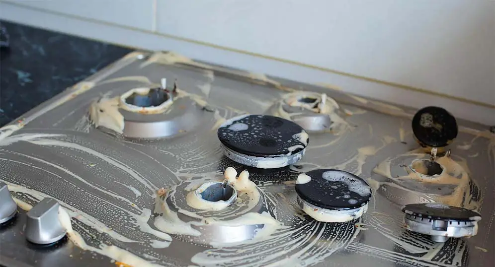 Don't let the leftover grease sit on your stove top for too long - it will solidify and get harder to clean.