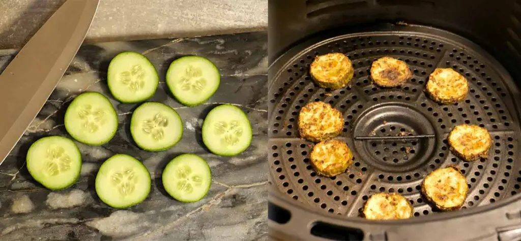 You can achieve great results even when air frying your fresh cucumbers without any breading!