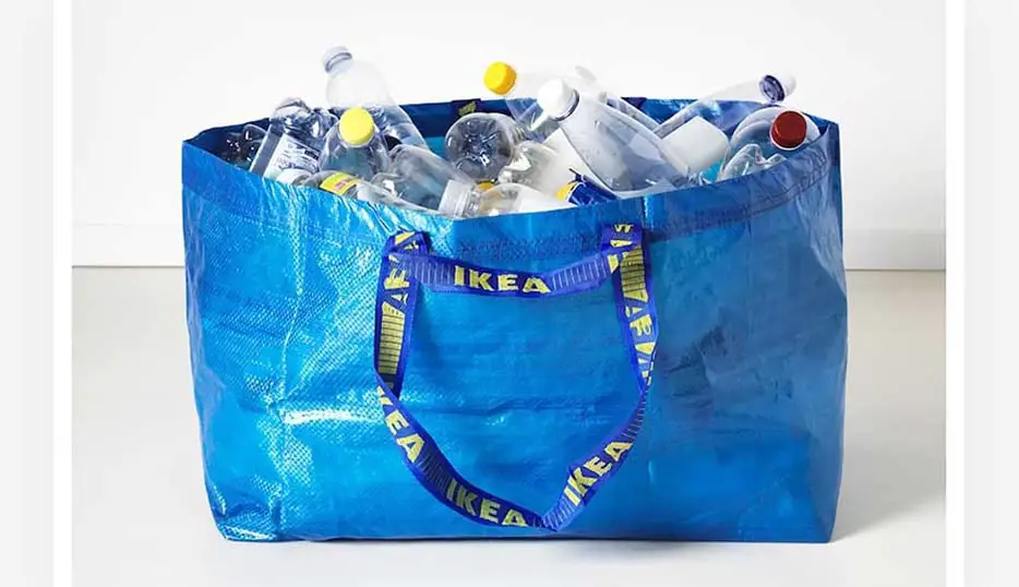All IKEA FRAKTA storage bags are made out of polypropylene which can be efficiently recycled in appropriate facilities.