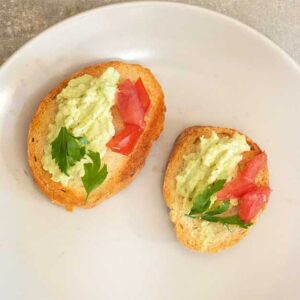 Chunky guacamole with sour cream