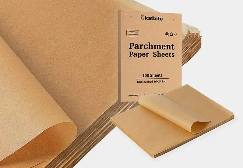 Parchment paper is most commonly used for baking and it's able to withstand high temperatures up to around 450 degrees Farenheit.