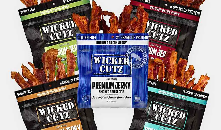 Wicked Cutz Bacon Jerky comes in lots of different taste variants!