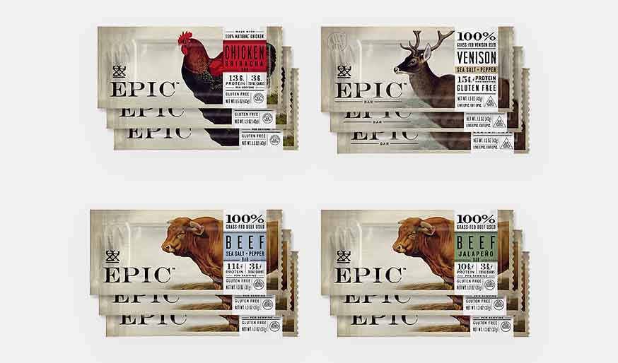 Here are the 4 most popular versions of the EPIC meat bars.