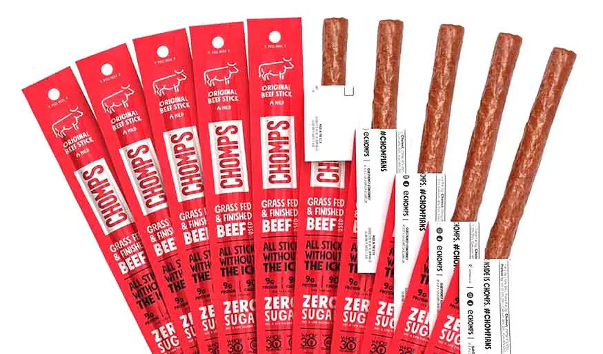 CHOMPS Grass Fed Beef Jerky Meat Snack Sticks - Hungry yet?