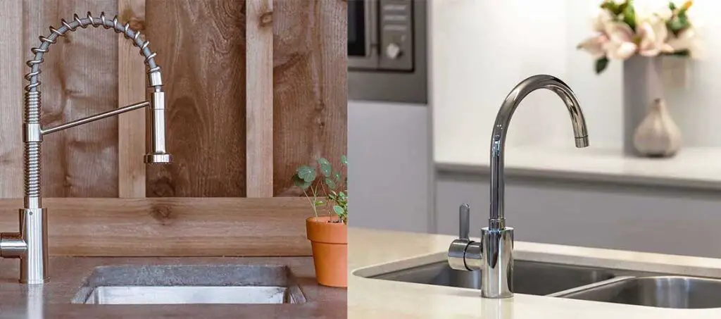 Two good examples of undermount sinks - notice how these are mounted under the countertop surface.