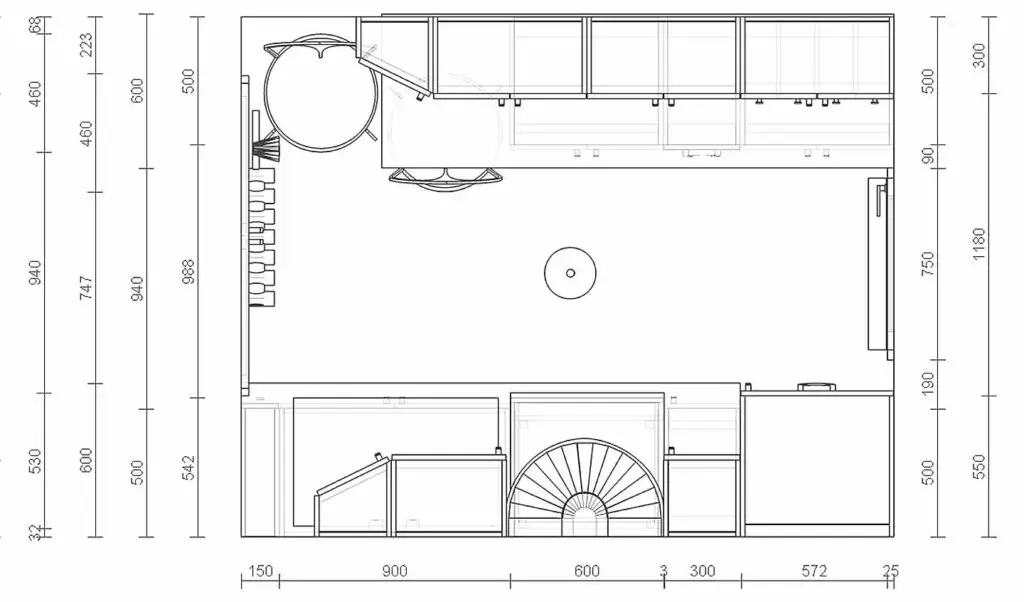 Even if you're not entirely sure on your final design choices, it's always beneficial to do a simple top-down drawing of your desired kitchen layout in the very beginning.