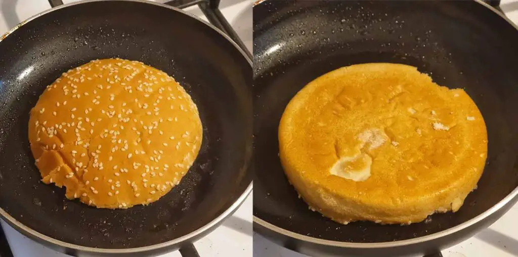 You can put your burger buns on the very same pan you cooked the meat earlier - but should you?