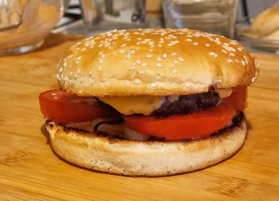 Our burger is ready! And it smells and tastes just soo good. Be sure to try out this recipe and let us know what you think!