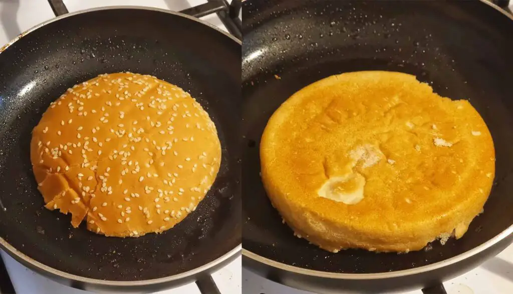 You can toast the buns on the very same pan you've been cooking the burger patty and the onion on - it will further add to the final flavor to your burger and prevent it from getting soggy!